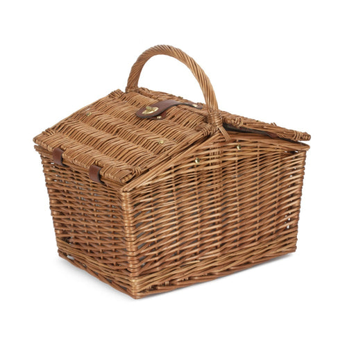2 Person Butterfly Lidded Fitted Wicker Picnic Basket-1